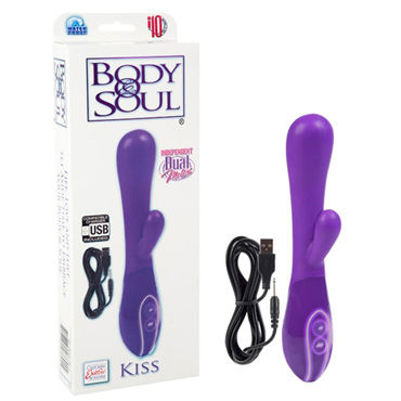 California Exotic Body & Soul Kiss, фиолетовый, Вибратор с USB-зарядкой