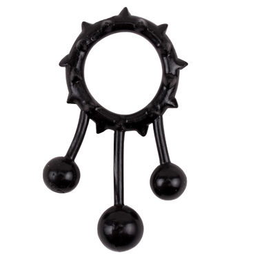 Chisa Ball Banger Cockring, черное - Эрекционное кольцо с подвесками - купить в секс шопе