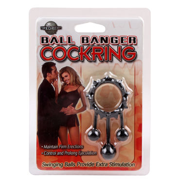 Chisa Ball Banger Cockring, черное, Эрекционное кольцо с подвесками