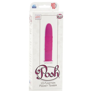 California Exotic Posh Pocket Teaser, розовый - Минивибратор с игривым узором - купить в секс шопе