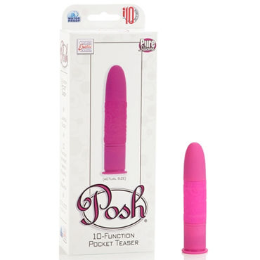 California Exotic Posh Pocket Teaser, розовый, Минивибратор с игривым узором