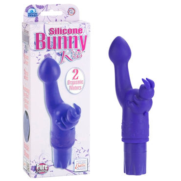 California Exotic Silicone Bunny Kiss, фиолетовый, Вибратор с клиторальным зайчиком