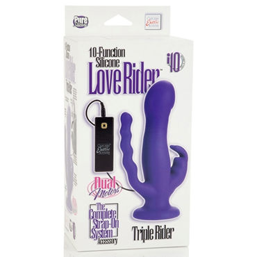 California Exotic Love Rider Triple Riders, фиолетовый - Вибратор с тройным воздействием - купить в секс шопе