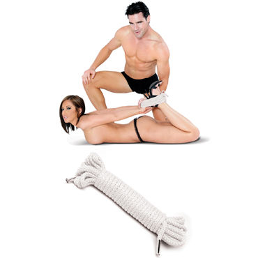 Pipedream Japanese Silk Rope, белый - Веревка для связывания - купить в секс шопе