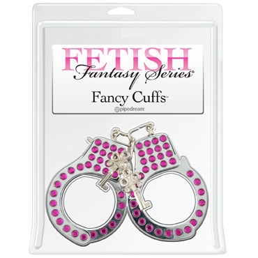 Pipedream Fancy Cuffs, розовый, Красивые наручники со стразами