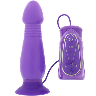 Seven Creations Thrusting Butt Plug, фиолетовый, Водонепроницаемая анальная пробка