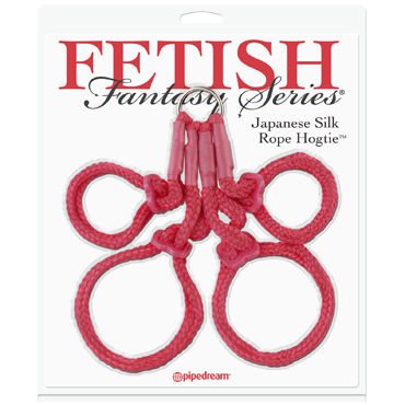 Pipedream Fetish Fantasy Series Japanese Silk Rope Hogtie, красный, Бандаж на руки и ноги