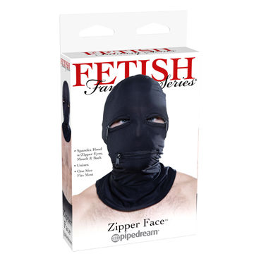 Pipedream Zipper Face Hood, Маска с прорезями в области глаз и рта