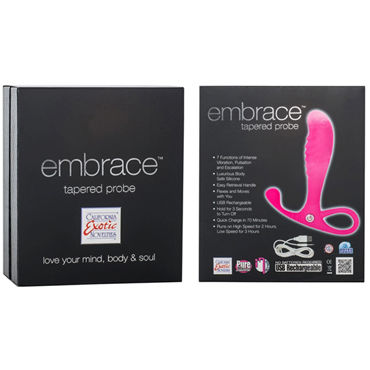 California Exotic Embrace Tapered Probes, розовый - Эргономичный анальный вибромассажер - купить в секс шопе
