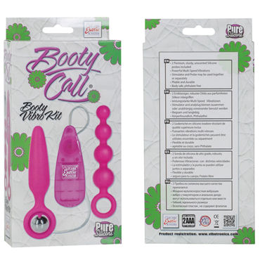 California Exotic Booty Vibro Kit, розовый - Набор анальных стимуляторов с вибрацией - купить в секс шопе