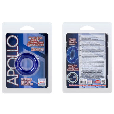 California Exotic Apollo Premium Support Enhancers Standard, синее - Эрекционное кольцо стандартного размера - купить в секс шопе
