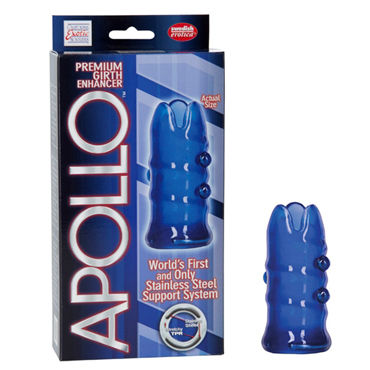 California Exotic Apollo Premium Girth Enhancers, синяя, Насадка на пенис