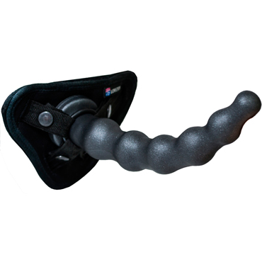 Биоклон LoveThing Balls 3, черная - Универсальная насадка для страпона - купить в секс шопе