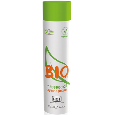 Hot Bio Massage Oil Cayenne Pepper, 100 мл, Органическое массажное масло с кайенским перцем