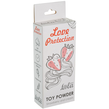 Lola Love Protection Toy Powder Strawberry and Cream, 15 гр, Пудра для игрушек ароматизированная, Клубника со сливками