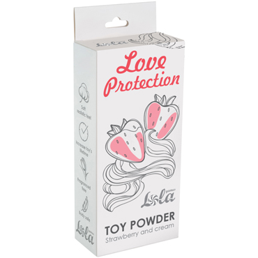 Lola Love Protection Toy Powder Strawberry and Cream, 30 гр, Пудра для игрушек ароматизированная, Клубника со сливками