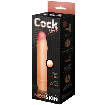 Биоклон Cock Next Насадка-удлинитель 19,5 см, телесная, Реалистичная для пениса