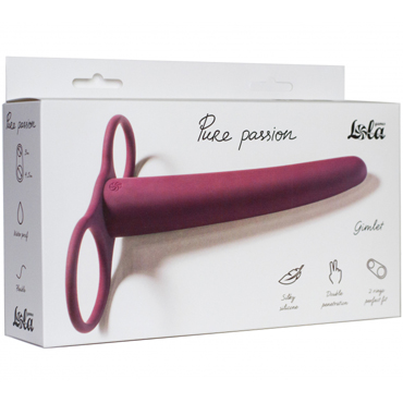 Lola Pure Passion Gimlet, бордовая - Насадка для двойного проникновения - купить в секс шопе