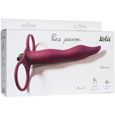 Lola Pure Passion Flirtini, бордовая - Вибронасадка для двойного проникновения - купить в секс шопе
