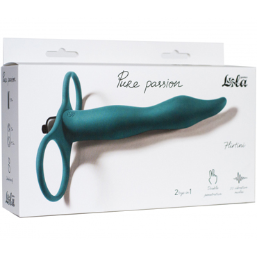 Lola Pure Passion Flirtini, зеленая - Вибронасадка для двойного проникновения - купить в секс шопе