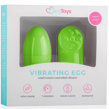 Easytoys Remote Control Vibrating Egg, зеленое - Виброяйцо с пультом управления - купить в секс шопе
