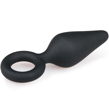 Easytoys Buttplug With Pull Ring Small, черный - Анальная пробка с кольцом - купить в секс шопе
