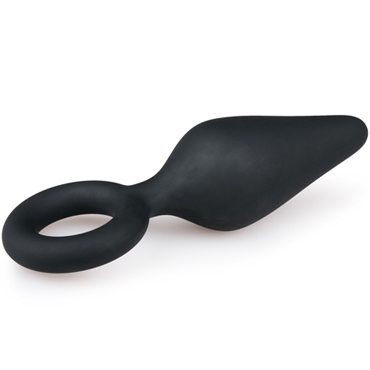 Easytoys Buttplug With Pull Ring Large, черный - Анальная пробка с кольцом - купить в секс шопе