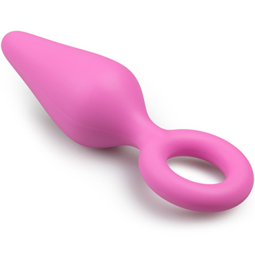 Easytoys Buttplug With Pull Ring Large, розовый - Анальная пробка с кольцом - купить в секс шопе
