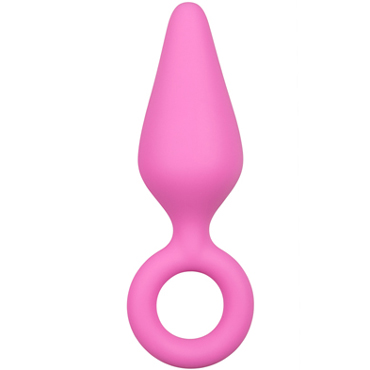Easytoys Buttplug With Pull Ring Large, розовый, Анальная пробка с кольцом