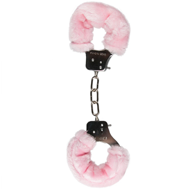 Easytoys Furry Handcuffs, розовые, Металлические наручники с мехом