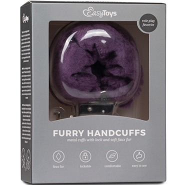 Easytoys Furry Handcuffs, фиолетовые — фото 2