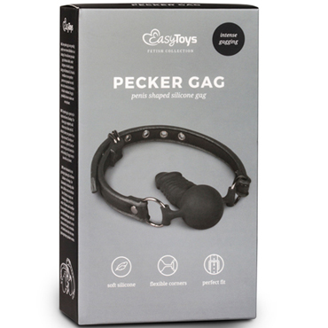 Easytoys Ball Gag With Silicone Dong, черный — фото 4