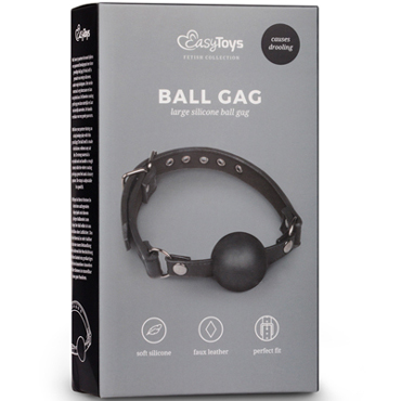 Easytoys Ball Gag With Large Silicone Ball, черный - Кляп с большим силиконовым шаром - купить в секс шопе