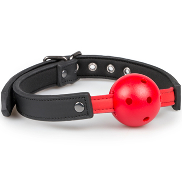 Easytoys Ball Gag With PVC Ball, красно-черный — фото 3