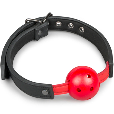 Easytoys Ball Gag With PVC Ball, красно-черный — фото 1