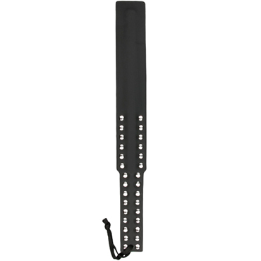 Easytoys Long Leather Paddle Studded, черная — фото 1