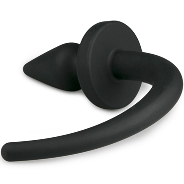 Easytoys Dog Tail Plug Pointy Large, черная - Анальная пробка с хвостом большая - купить в секс шопе