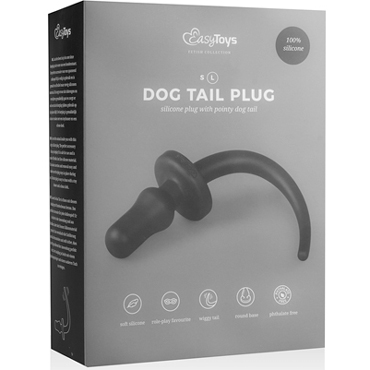 Easytoys Dog Tail Plug Thumpy Large, черная, Анальная пробка с хвостом большая и другие товары EDC Collections с фото