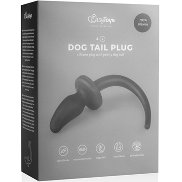 Easytoys Dog Tail Plug Curvy Large, черная, Анальная пробка с хвостом большая и другие товары EDC Collections с фото