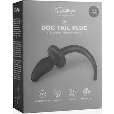 Easytoys Dog Tail Plug Curvy Small, черная — фото 4