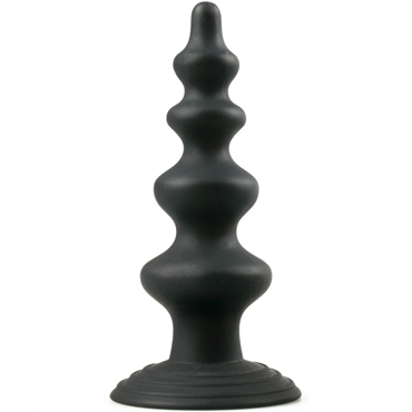 Easytoys Beaded Cone 14 cm, черная, Анальная елочка из четырех секций