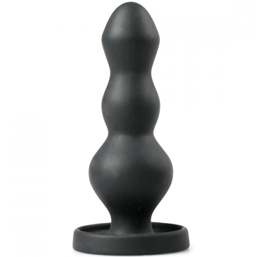 Easytoys Beaded Cone 10 cm, черная, Анальная елочка из трех секций