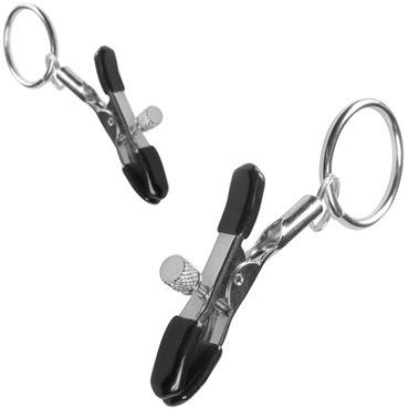 Easytoys Metal Nipple Clamps With Ring, серебристые - фото, отзывы