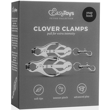 Easytoys Japanese Clover Clamps With Clips, серебристые, Зажимы на соски с карабинами и другие товары EDC Collections с фото