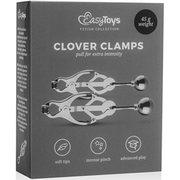Easytoys Japanese Clover Clamps With Weights, серебристые, Зажимы на соски с грузиками и другие товары EDC Collections с фото