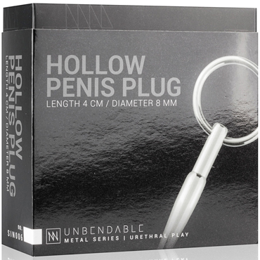 Sinner Hollow Metal Penis Plug, серебристый — фото 4