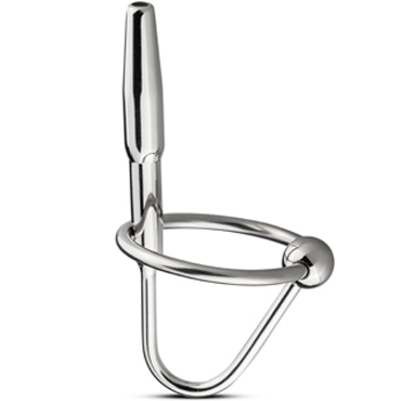 Sinner Hollow Sperm Stopper, серебристый, Уретральный стимулятор со сквозным отверстием и 2 сменными кольцами на пенис