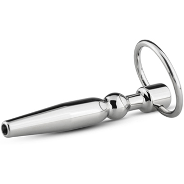 Sinner Hollow Penis Plug with Ring, серебристый — фото 2