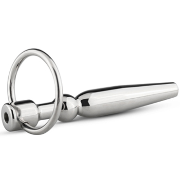 Sinner Hollow Penis Plug with Ring, серебристый — фото 3