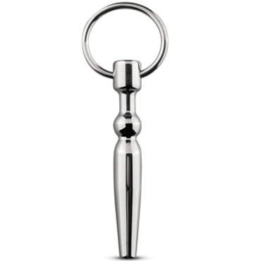 Sinner Hollow Penis Plug with Ring, серебристый — фото 1